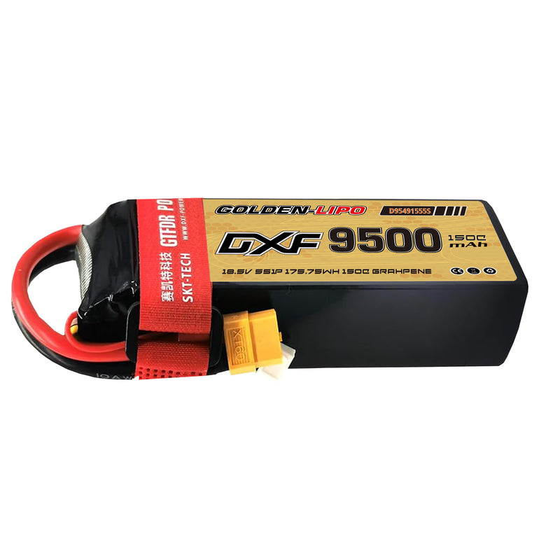 (CN)DXF 5S Lipo Battery 18.5V 150C 9500mAh Soft Case Battery with EC5 XT90 Connector for Car Truck Tank RC Buggy Truggy Racing Hobby