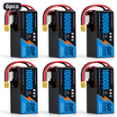 DXF SEMI-SOLID 12S 46.2V 100000mAh 15C Soft Case LiPo Battery with 8AWG Wire for Toy Cars, Boats, UAVs & Drones (1-6 Pack)