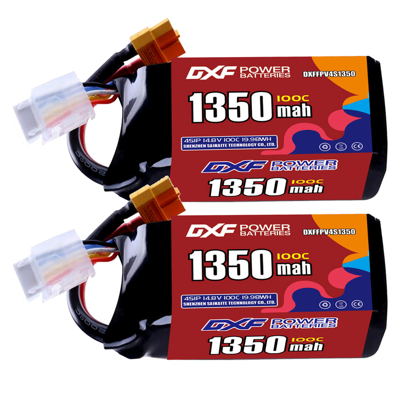 DXF 1350mAh 4S 100C 14.8V Lipo Battery Pack for FPV LiPo Battery