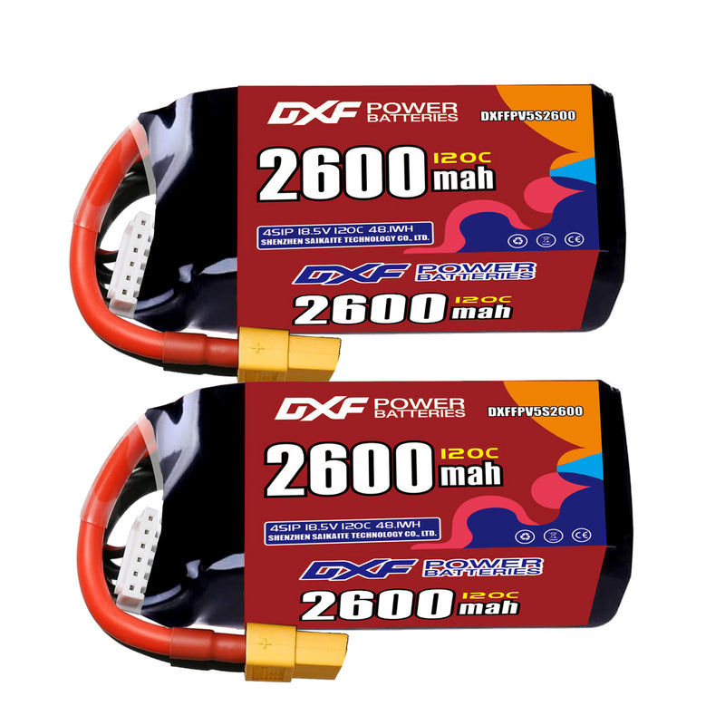 DXF 2600mAh 5S 120C 18.5V Lipo Battery Pack for FPV LiPo Battery