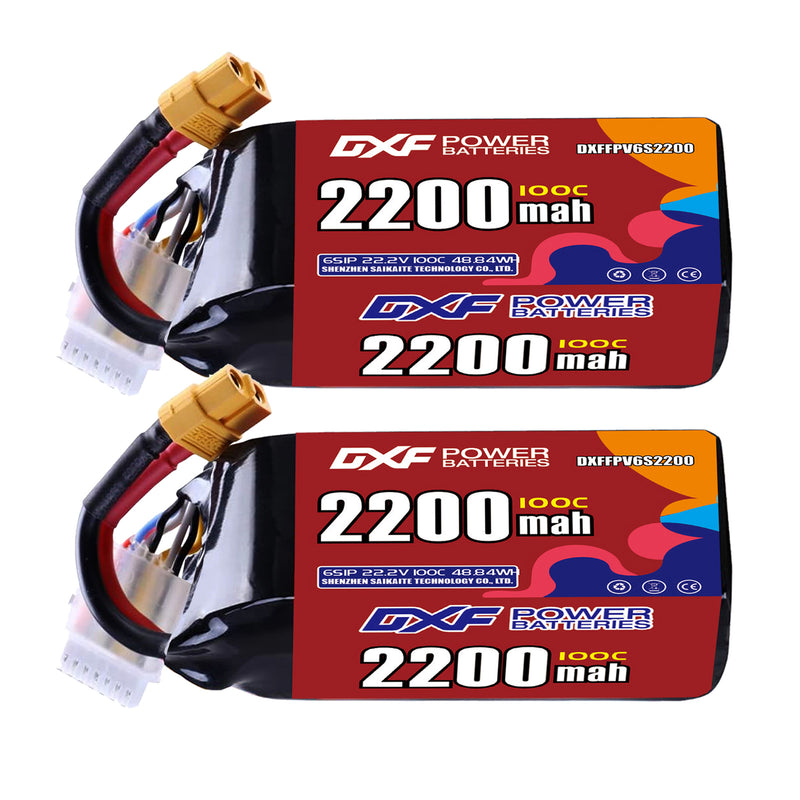 DXF 2200mAh 6S 120C 22.2V Lipo Battery Pack for FPV LiPo Battery
