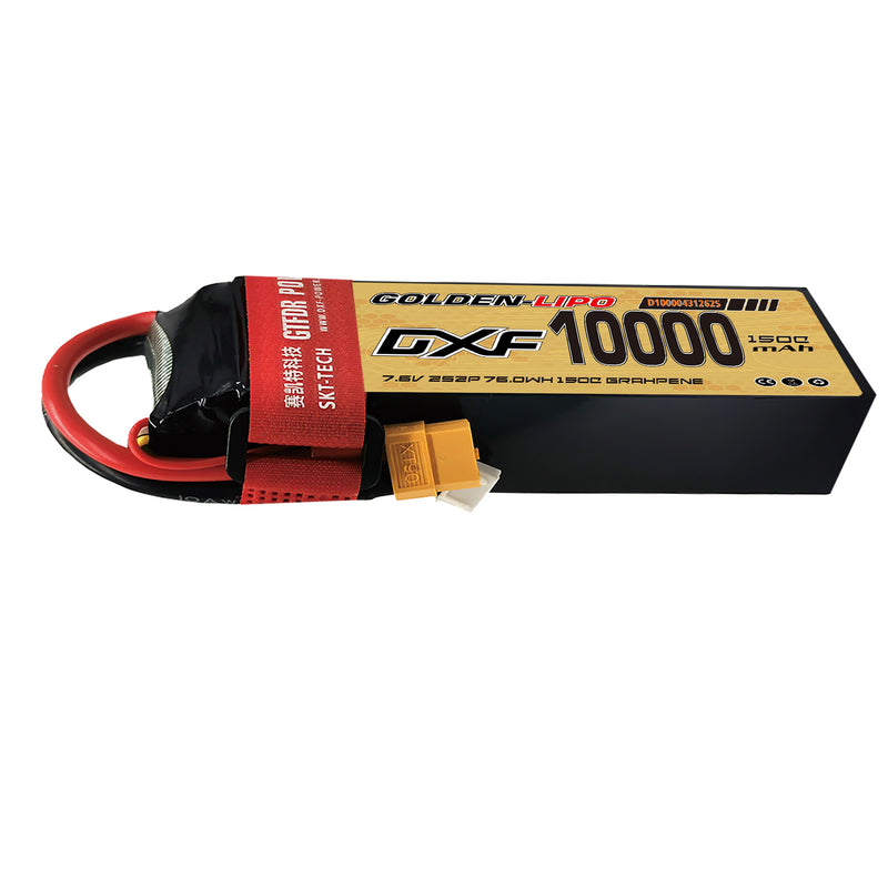 (CN)DXF 2S Lipo Battery 7.6V 150C 10000mAh Soft Case Battery with EC5 XT90 Connector for Car Truck Tank RC Buggy Truggy Racing Hobby