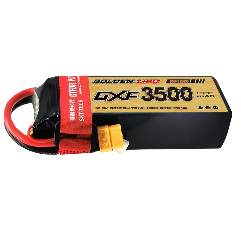 (CN)DXF 6S Lipo Battery 22.2V 150C 3500mAh Soft Case Battery with EC5 XT90 Connector for Car Truck Tank RC Buggy Truggy Racing Hobby