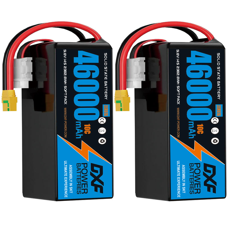 (CN)DXF 14S Lipo Battery 51.8V 10C 46000mAh Soft Case Battery  for Drone UAV FPV Car Truck Tank RC Semi solidstate Battery Racing Hobby