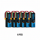 DXF 6S 22.2V 5200mAh 80C Softcase LiPo Battery with XT60 & 10AWG Wire for 1/8 RC Cars (1-6 Pack)