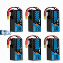 DXF 6S 22.2V 60000mAh 5C Soft Case LiPo Battery with 8AWG Wire for Toy Cars, Boats, UAVs & Drones (1-6 Pack)