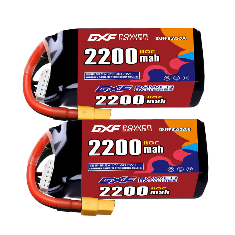 DXF 2200mAh 5S 110C 18.5V Lipo Battery Pack for FPV LiPo Battery