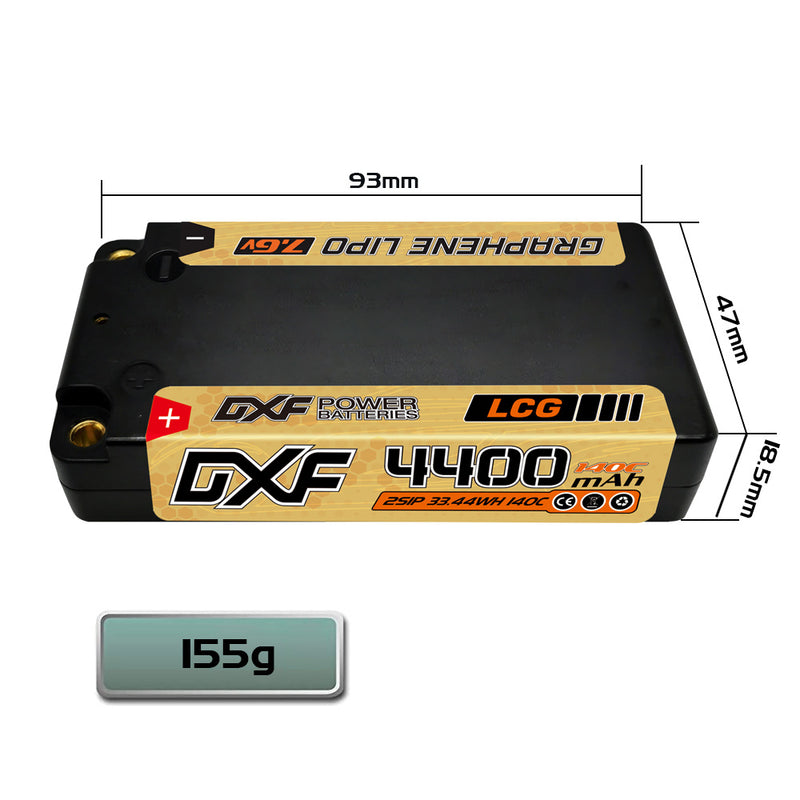 (JP)DXF 2S ショーティー リポバッテリー 7.6V 140C 4400mAh 5mm Tプラグ ハードケース 1/10 バギー トラギー オフロード ボート 車 トラック レーシング ヘリコプター用