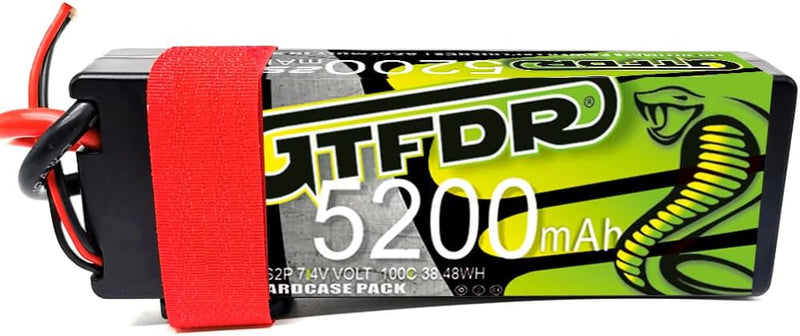 (JP)GTFDR Lipo Battery 2S 7.4V 5200MAH 100C  lipo Hardcase with  DEANS/T Plug for Rc 1/8 1/10 Buggy Truck Car Off-Road Drone