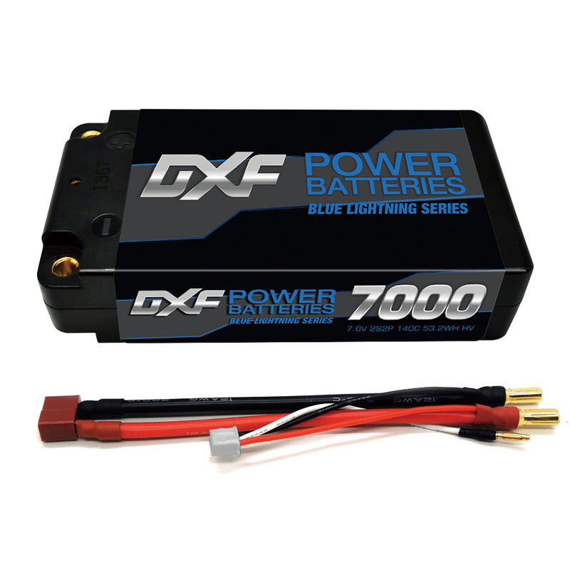 (PL)DXF 5mm 2S 7000mAh 7.6V 140C BLUE Series Batteria Lipo ad Alta Capacità Hardcase con Deans Spina per 1:8 Scala RC Auto, Multi-Rotore RC Aeroplano, RC Elicottero, RC Barca