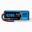 DXF 4S 14.8V 6200mAh 80C Hardcase LiPo Battery with 10AWG EC5 for 1/8 1/10 RC Cars, Trucks, Buggies (1-6 Pack Available)