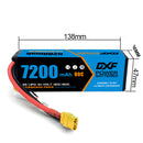 (UK)DXF Lipo Battery 3S 11.1V 7200MAH 80C Blue Series lipo Hardcase with XT90 Plug for Rc 1/8 1/10 Buggy Truck Car Off-Road Drone