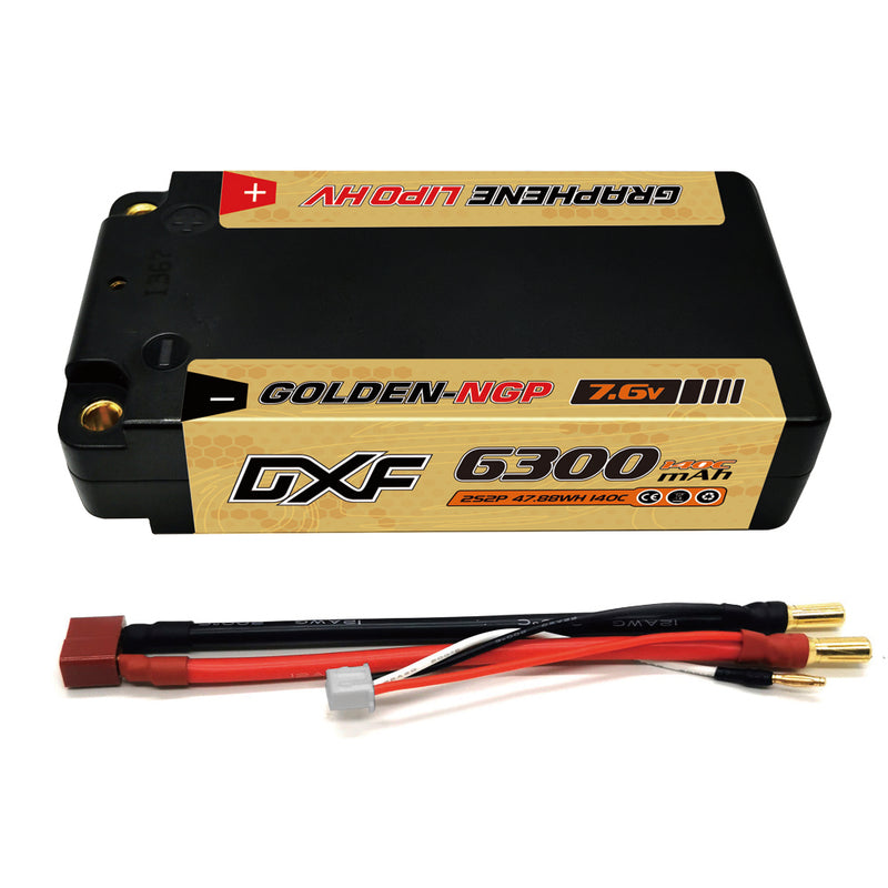 (JP)DXF 2S ショーティー リポバッテリー 7.6V 140C 6300mAh 5mm Tプラグ ハードケース 1/10 バギー トラギー オフロード ボート 車 トラック レーシング ヘリコプター用