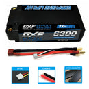 DXF Lipo Battery 2S 7.6V 6300mAh 130C/260C Shorty 5MM Hardcase Battery Graphene Battery for Rc Truck Drone 1/10 1/8 Scale Traxxas Slash 4x4 RC Car Buggy truggy