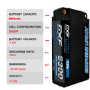 DXF Lipo Battery 2S 7.6V 6300mAh 130C/260C Shorty 5MM Hardcase Battery Graphene Battery for Rc Truck Drone 1/10 1/8 Scale Traxxas Slash 4x4 RC Car Buggy truggy