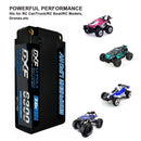 DXF Lipo Battery 2S 7.6V 6300mAh 130C/260C Shorty 5MM Hardcase Battery Graphene Battery for Rc Truck Drone 1/10 1/8 Scale Traxxas Slash 4x4 RC Car Buggy truggy