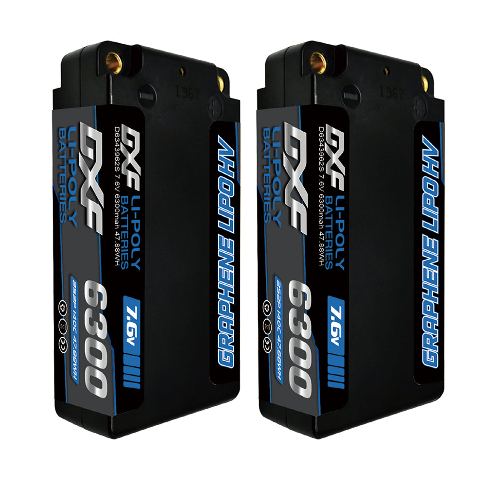 DXF 6300mAh 7.6V 2S LiPo Battery 130C - High Performance for 1/8 1/10 ...