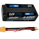 DXF LiPo Battery 2S HV 7.6V 4400mAh 140C Graphene Gray with 5mm Bullet / EC5 / T / TRX / XT60 / XT90 / XT150 / Q8s Plug for RC 1/10 Touring Car Racing