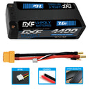 DXF LiPo Battery 2S HV 7.6V 4400mAh 140C Graphene Gray with 5mm Bullet / EC5 / T / TRX / XT60 / XT90 / XT150 / Q8s Plug for RC 1/10 Touring Car Racing