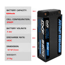 DXF LiPo Battery 2S2P 7.4V 5200mAh 140C Graphene Gray with 5mm Bullet / EC5 / T / TRX / XT60 / XT90 / XT150 / Q8s Plug for RC 1/10 Touring Car Racing