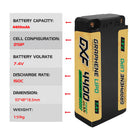 DXF LiPo Battery 2S 7.4V 4400mAh 140C Graphene Gray NGP Plus Gold Version with 5mm Bullet / EC5 / T / TRX / XT60 / XT90 / XT150 / Q8s Plug for RC 1/10 Touring Car Racing