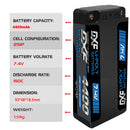 DXF LiPo Battery 2S 7.4V 4400mAh 140C Graphene Gray with 5mm Bullet / EC5 / T / TRX / XT60 / XT90 / XT150 / Q8s Plug for RC 1/10 Touring Car Racing