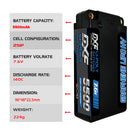DXF LiPo Battery 2S 7.4V 5500mAh 150C Graphene Gray with 5mm Bullet / EC5 / T / TRX / XT60 / XT90 / XT150 / Q8s Plug for RC 1/10 Touring Car Racing