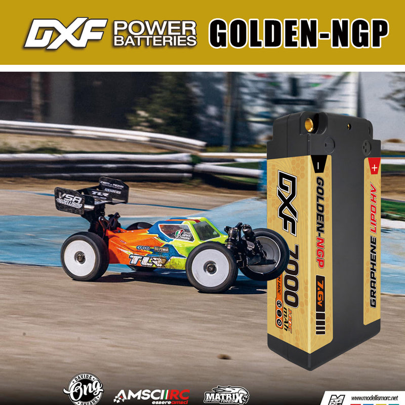(JP)DXF 2S ショーティー リポバッテリー 7.6V 140C 7000mAh 4mm Tプラグ ハードケース 1/10 バギー トラギー オフロード ボート 車 トラック レーシング ヘリコプター用