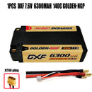 (CN)DXF 5mm 2S 6300mAh 7.6V 140C GOLDEN-NGP Batteria Lipo ad Alta Capacità Hardcase con XT90 Spina per 1:8 Scala RC Auto, Multi-Rotore RC Aeroplano, RC Elicottero, RC Barca