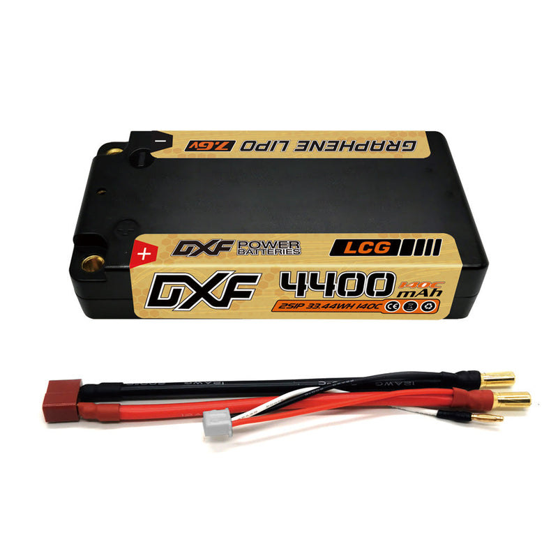 (JP)DXF 2S Shorty Lipo Battery 7.6V 140C 4400mAh 5mm T Plug Hardcase For 1/10 Buggy Truggy Offroad Boat Car Truck RACING Helicopter