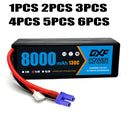(EU)DXF Lipo Battery 3S 11.4V 8000MAH 130C Blue Series Graphene lipo Hardcase with EC5 Plug for Rc 1/8 1/10 Buggy Truck Car Off-Road Drone
