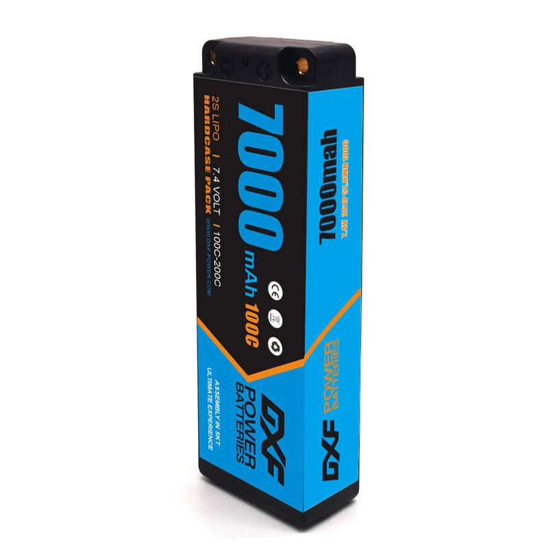 (CN) DXF 2S 7.4V Lipo Battery 100C 7000mAh with 5mm Bullet for RC 1/8 Vehicles Car Truck Tank Truggy Competition Racing Hobby