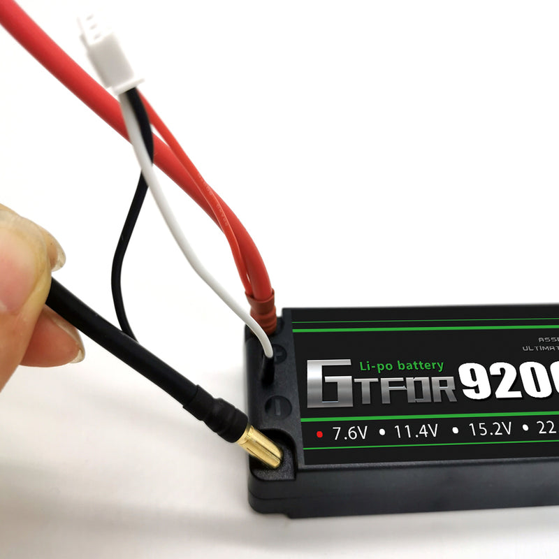 (FR) GTFDR 2S 7.6V Lipo Battery 130C 9200mAh with 5mm Bullet for RC 1/8 Vehicles Car Truck Tank Truggy Competition Racing Hobby