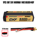 (CN)DXF 5mm 2S 8400mAh 7.6V 140C GOLDEN-NGP Batteria Lipo ad Alta Capacità Hardcase con XT90 Spina per 1:8 Scala RC Auto, Multi-Rotore RC Aeroplano, RC Elicottero, RC Barca