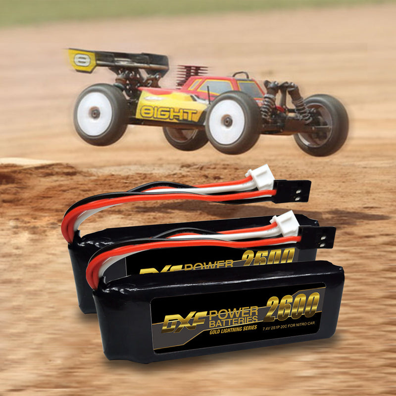 (IT)DXF 2S 2600mAh 7.4V 110C Batteria Lipo ad Alta Capacità Hardcase con nitrio lipo underSpina per 1:8 Scala RC Auto, Multi-Rotore RC Aeroplano, RC Elicottero, RC Barca