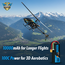 DXF 6S 22.2V 10000mAh 100C LiPo Battery XT90 for RC Cars, Drones, Helicopters, Boats & Racing Hobby (1-6 Pack Options Available)