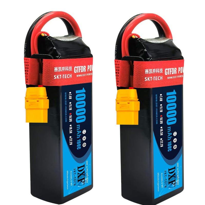 (GE)DXF 4S Lipo Battery 14.8V 10000mAh 100C 200C XT90 for RC 1/8 1/10 Car Truck Tank Models XXMAX 8S Arrama