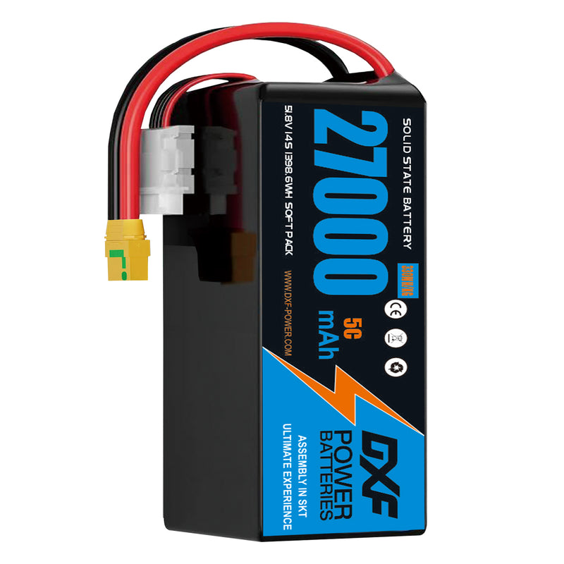 (CN)DXF 14S Lipo Battery 51.8V 10C 27000mAh Soft Case Battery  for Drone UAV FPV Car Truck Tank RC Semi solidstate Battery Racing Hobby
