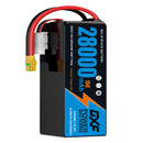 DXF SEMI-SOLID 14S 53.9V 28000mAh 15C Soft Case LiPo Battery with 8AWG Wire for Toy Cars, Boats, UAVs & Drones (1-6 Pack)