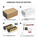 DXF 2S 7.4V 8000mAh 130C Golden NGP Graphene LiPo Hardcase Battery with 12AWG 5mm Bullet to Deans Plug for 1/8 1/10 RC Car Truck Boat Drone (1-6 Pack Available)