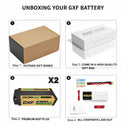 DXF LiPo Battery 2S2P HV 7.6V 6300mAh 130C Graphene NGP Plus Gold Version with 5mm Bullet / EC5 / T / TRX / XT60 / XT90 / XT150 / Q8s Plug for RC 1/10 1/8 Scale Car Racing