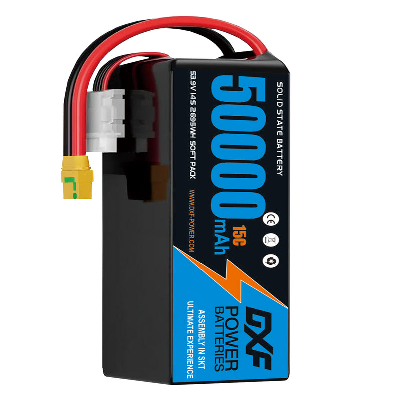 (CN)DXF 14S Lipo Battery 53.9V 15C 50000mAh Soft Case Battery  for Drone UAV FPV Car Truck Tank RC Semi solidstate Battery Racing Hobby