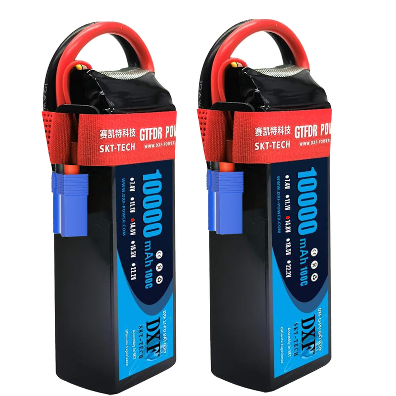 (PL)DXF 4S Lipo Battery 14.8V 10000mAh 100C 200C Deans/T XT90 EC5 for RC 1/8 1/10 Car Truck Tank Models XXMAX 8S Arrama