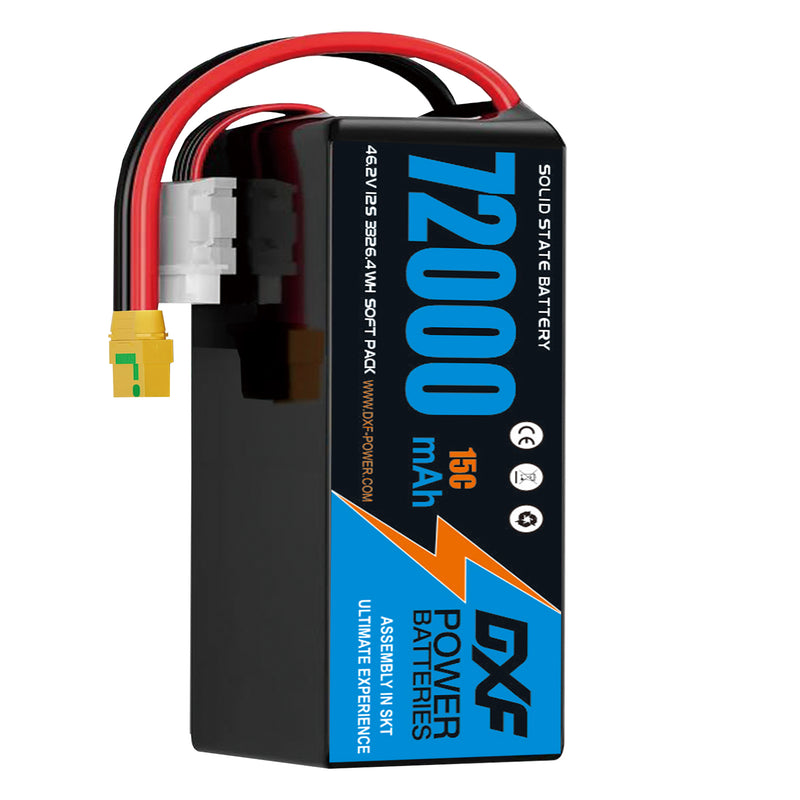(CN)DXF 12S Lipo Battery 46.2V 15C 72000mAh Soft Case Battery  for Drone UAV FPV Car Truck Tank RC Semi solidstate Battery Racing Hobby