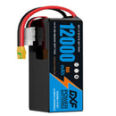 DXF SEMI-SOLID 12S 44.4V 12000mAh 15C Soft Case LiPo Battery with 8AWG Wire for Toy Cars, Boats, UAVs & Drones (1-6 Pack)