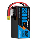 DXF 6S 22.2V 33000mAh 5C Soft Case LiPo Battery with 8AWG Wire for Toy Cars, Boats, UAVs & Drones (1-6 Pack)