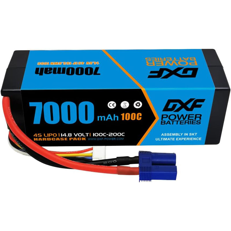 (PL)DXF Lipo Battery 4S 14.8V 7000mAh 100C/200C HardCase Lipo Battery for RC HPI HSP 1/8 1/10 Buggy RC Car Truck