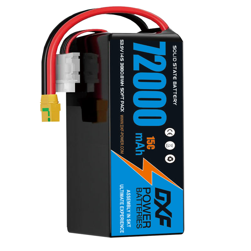 (CN)DXF 14S Lipo Battery 53.9V 15C 72000mAh Soft Case Battery  for Drone UAV FPV Car Truck Tank RC Semi solidstate Battery Racing Hobby