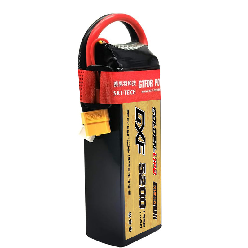 (CN)DXF 6S Lipo Battery 22.2V 150C 5200mAh Soft Case Battery with EC5 XT90 Connector for Car Truck Tank RC Buggy Truggy Racing Hobby