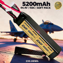 DXF Lipo Battery 12S 44.4V 5200mAh 150C GoldSeries Graphene Softcase with EC5 / T / TRX / XT60 / XT90 / XT150 / Q8s Plug for RC 1/8 1/10 Buggy Truck Car Off-Road Drone